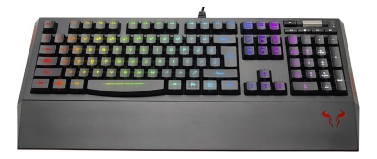 Teclado Gamer Riotoro Mecanico Rgb Cherry Apoya Muñecas GHOSTWRITER