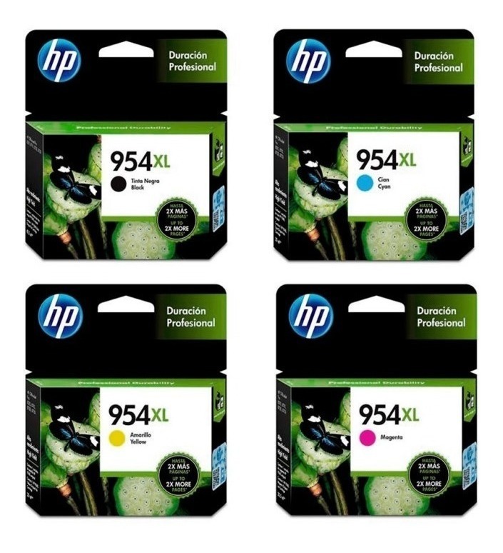 Combo Cartucho Hp 954xl Negro + 3 954xl Colores