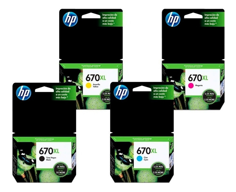 Combo Cartucho Original Hp 670xl