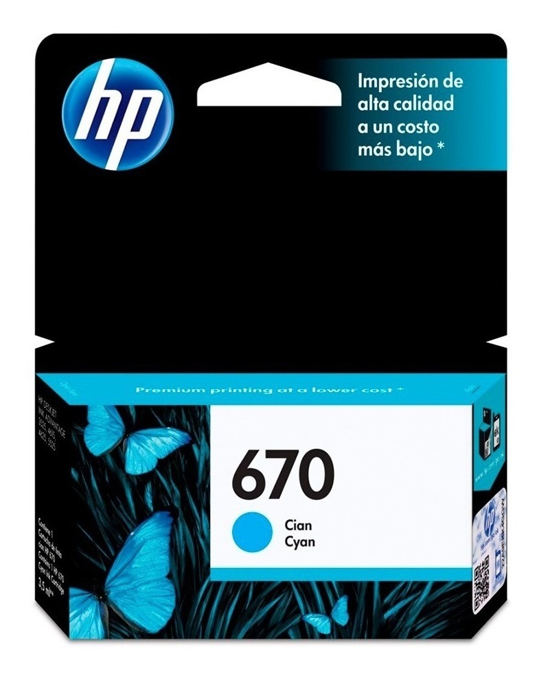 Cartucho Hp 670 Cian CZ114AL