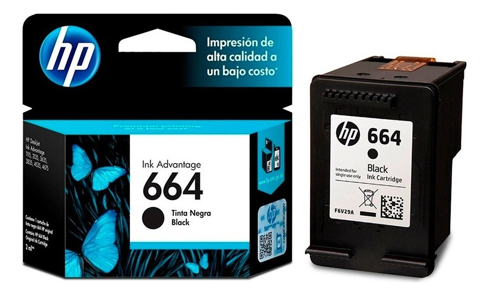 Cartucho Hp 664 Negro F6V29AL Original
