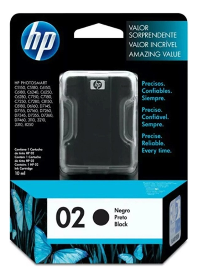 Cartucho Hp 02 Negro C8721WL