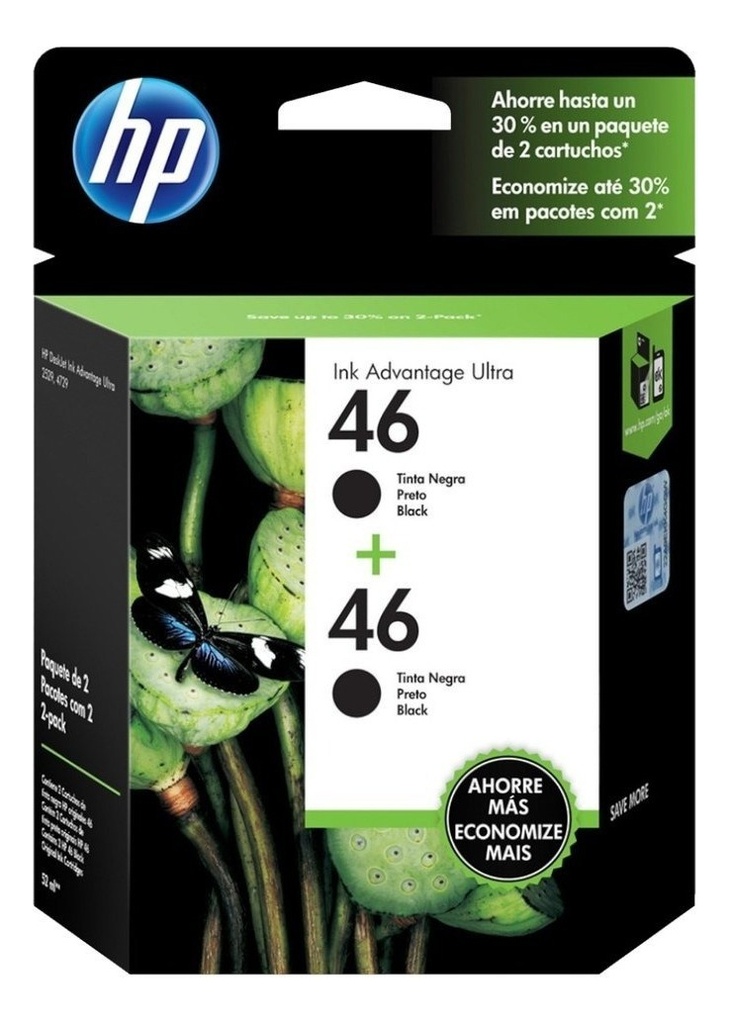 Cartucho Hp 46 Twin Pack Negro M0H61AL