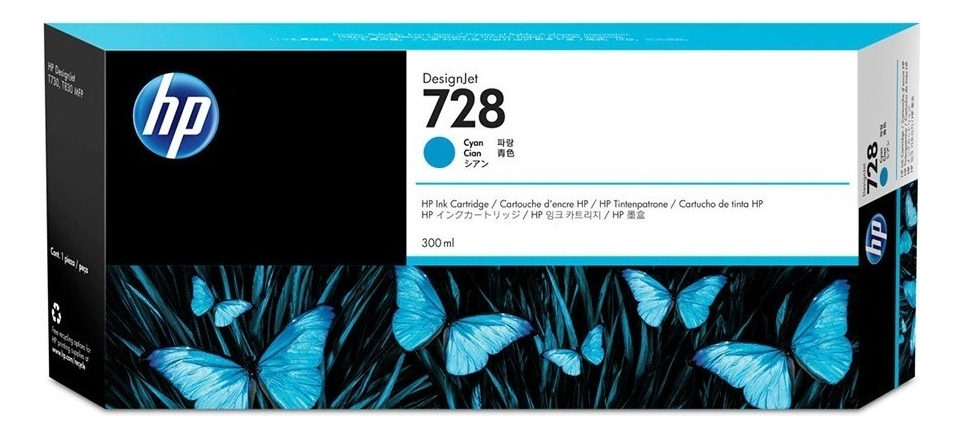 Cartucho Hp 728 300ml Cian Original