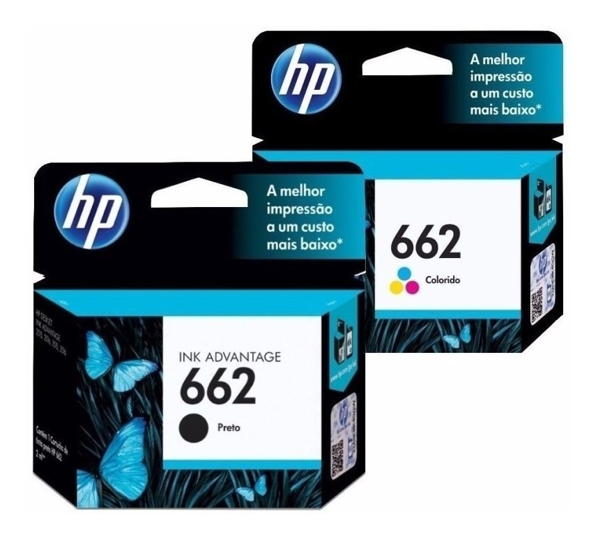 Combo Cartucho Hp 662 Negro + Color Original