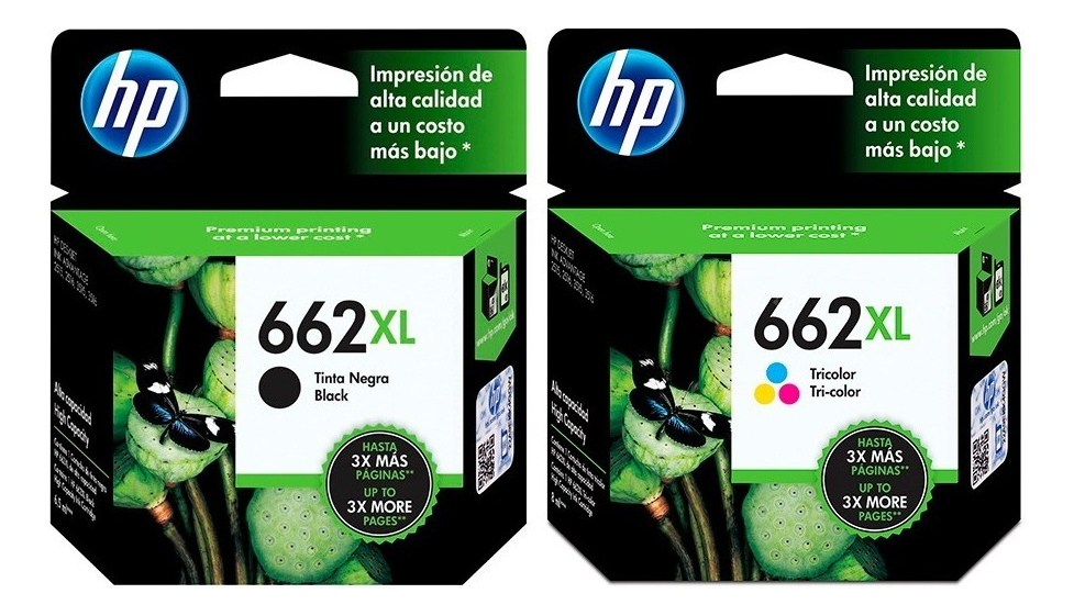 Combo Hp 662xl Original Negro + Color