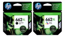 Combo Hp 662xl Original Negro + Color
