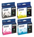 Combo Cartuchos Epson 206 Negro + 3 Colores