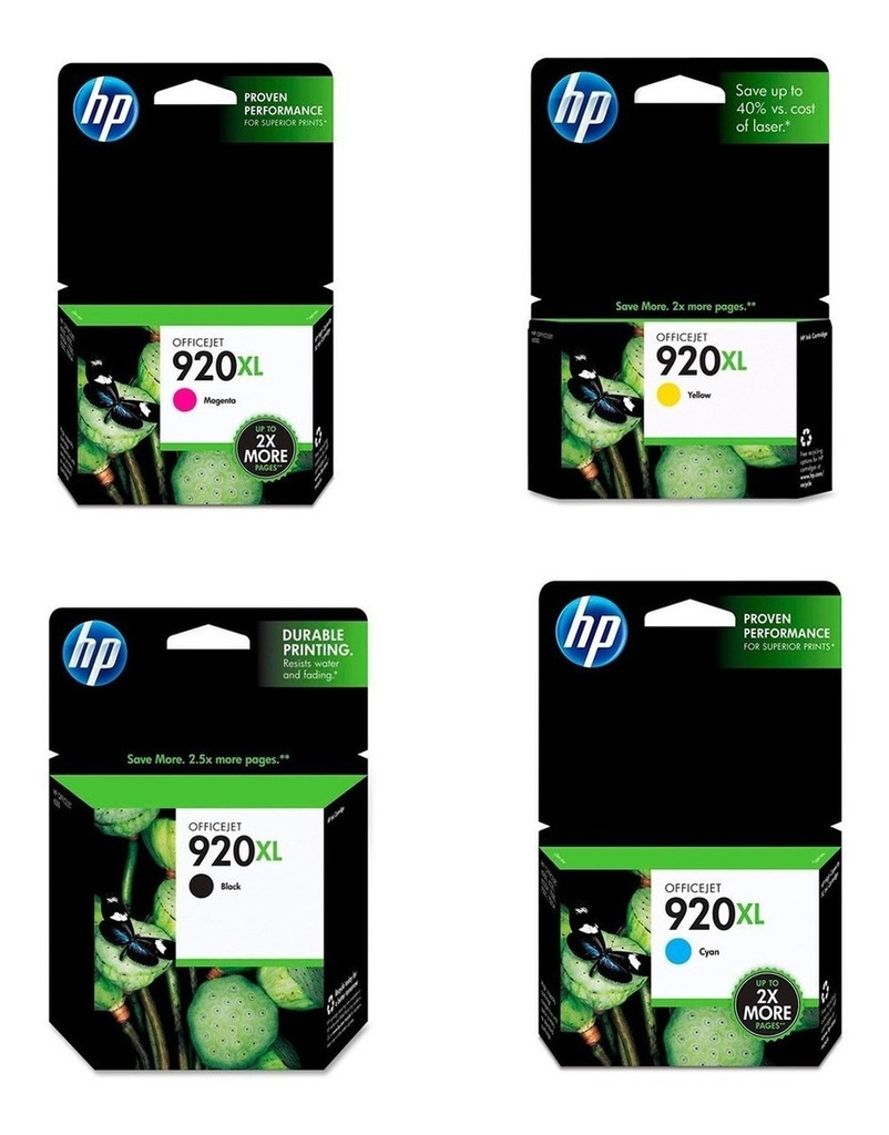 Combo Cartuchos Hp 920XL Negro + Colores
