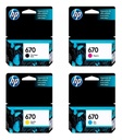 Combo Cartuchos Hp 670 Original