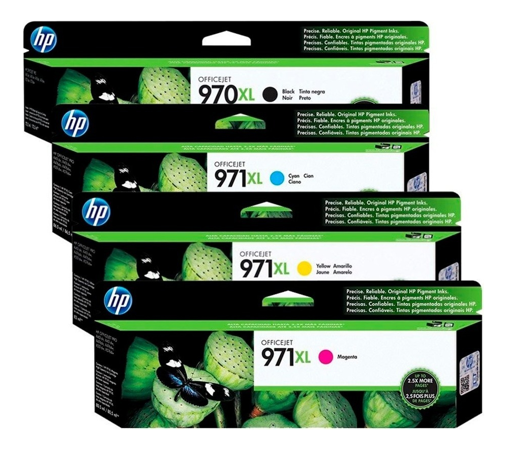 Combo 970xl Negro + 971XL Colores Original