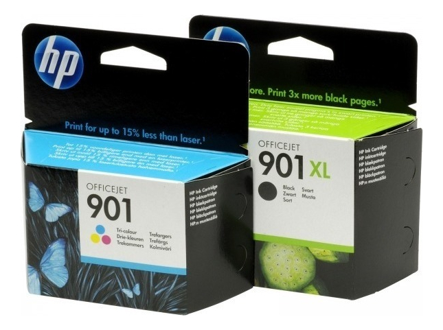 Combo HP 901XL Negro + 901 Color Original