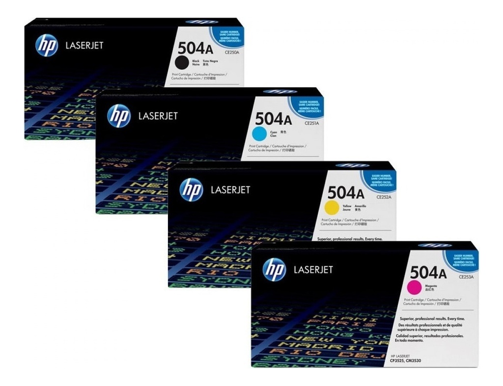 Combo Toner Hp 504A Negro Colores
