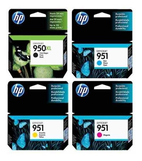 Combo HP 950XL Negro + 951 Standar Colores Original