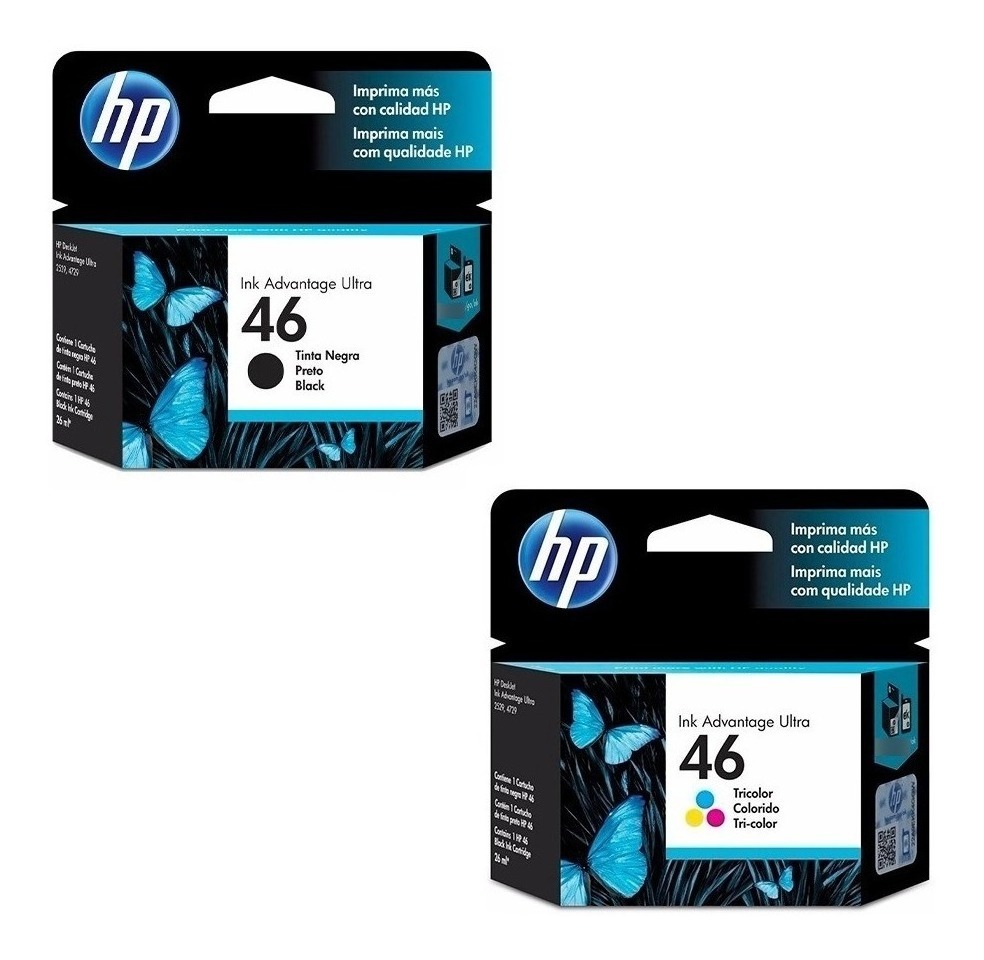 Combo HP 46 Original Negro + Color