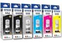 Combo Kit De 6 Tintas Epson T554 T555 Original Negro Colores