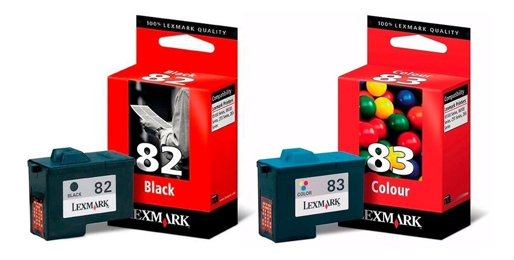 Combo Cartuchos Lexmark 82 Negro + 83 Color