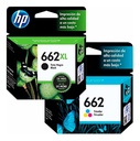 Combo Cartuchos Hp 662XL Negro + 662 Color Original