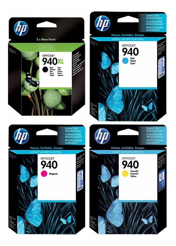 Combo Hp 940XL Negro + 940 Colores Original