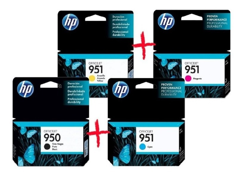 Combo HP 950 Negro y 951 Color Original