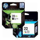 Cartucho Hp 21XL Negro + Hp 22 Color Original