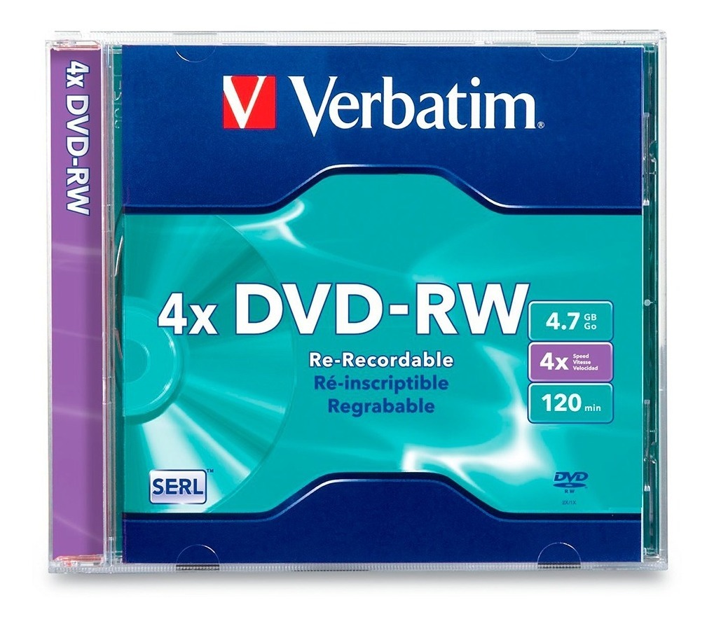 Dvd Rw Regrabable 4x 4.7gb Caja Slim 120min Verbatim x5