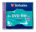 Dvd Rw Regrabable 4x 4.7gb Caja Slim 120min Verbatim x5