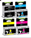 Combo Lexmark 105xl Negro + 3 Lexmark 100 Colores Original