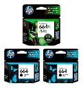 Combo Hp 664xl Color + 2 664 Negro Original 2135 4535 2675