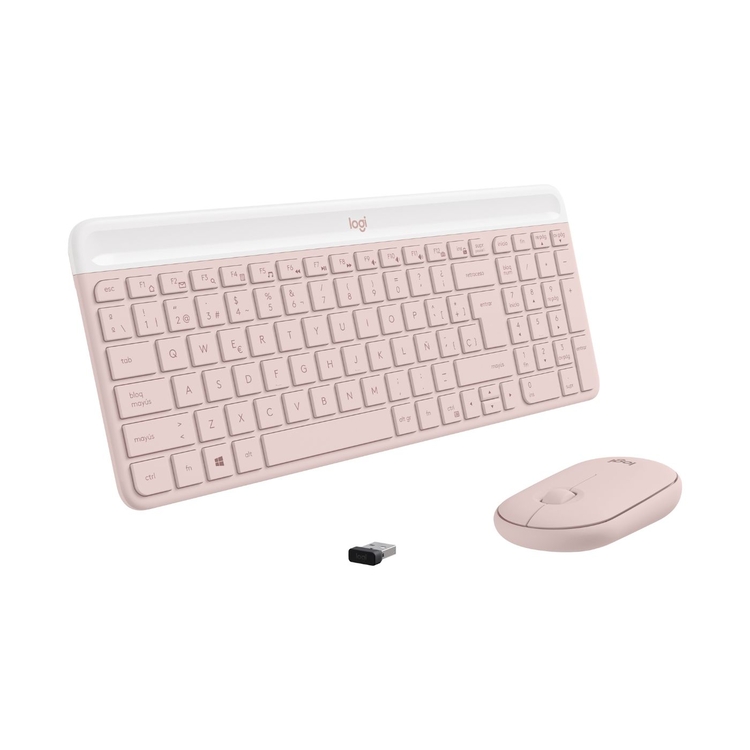 Kit Teclado y Mouse Logitech MK470 Slim Rosa