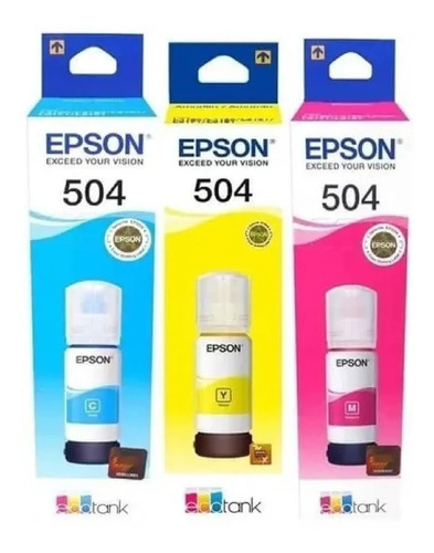 Combo Tinta Epson 504 Original x3 Colores