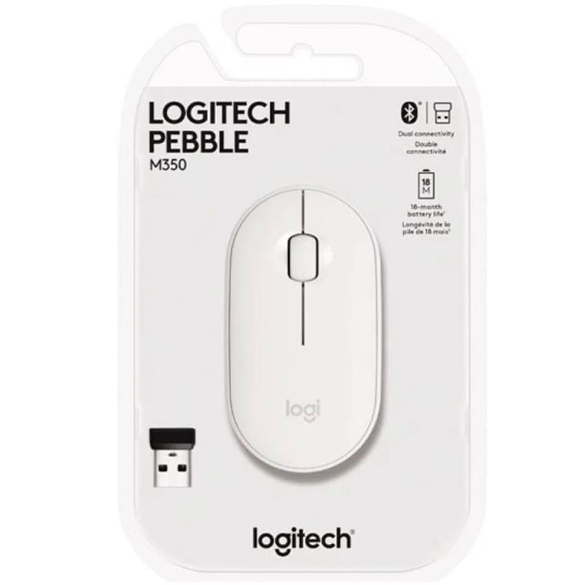 Mouse Logitech Wireless M350S Pebble 2 Blanco
