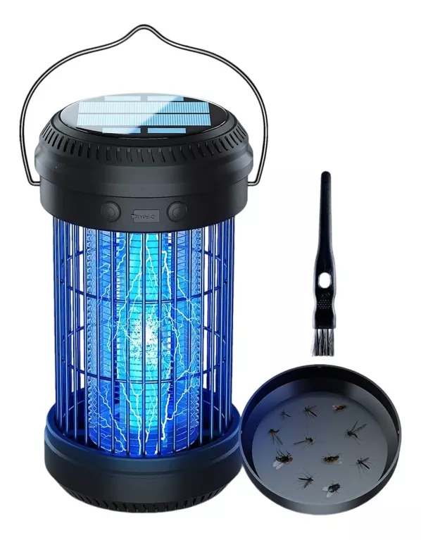 Lampara OFF Mata Mosquito Con Carga Solar y Carga USB