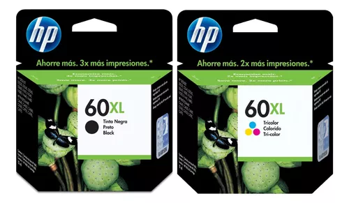 Combo Cartucho Hp 60xl Negro + Hp 60xl Color