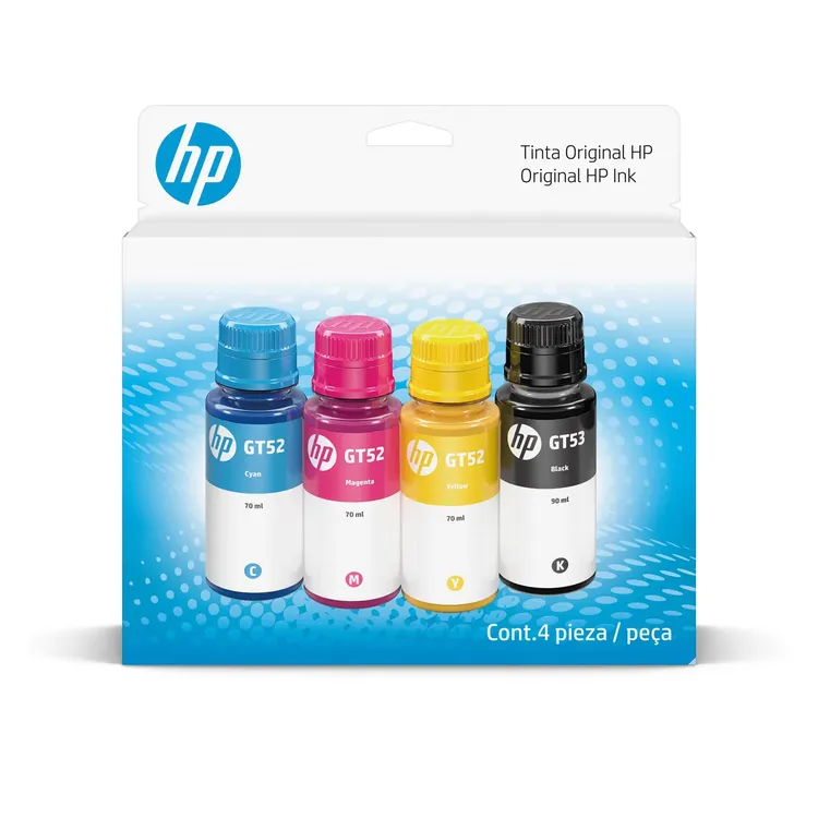 Combo Hp Tinta GT52/53 Negro y Colores 300ml 