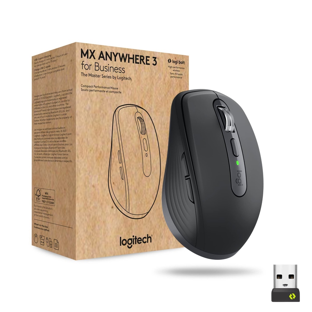 Mouse Logitech Mx Anywhere 3s for Business Grafito USB Bluetooth 910-006960