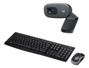 Combo Logitech Webcam C270 + Kit Teclado Y Mouse Mk270 Negro