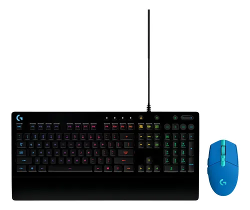 Combo Logitech Gamer Prodigy Rgb: Teclado G213 + Mouse G305 Azul