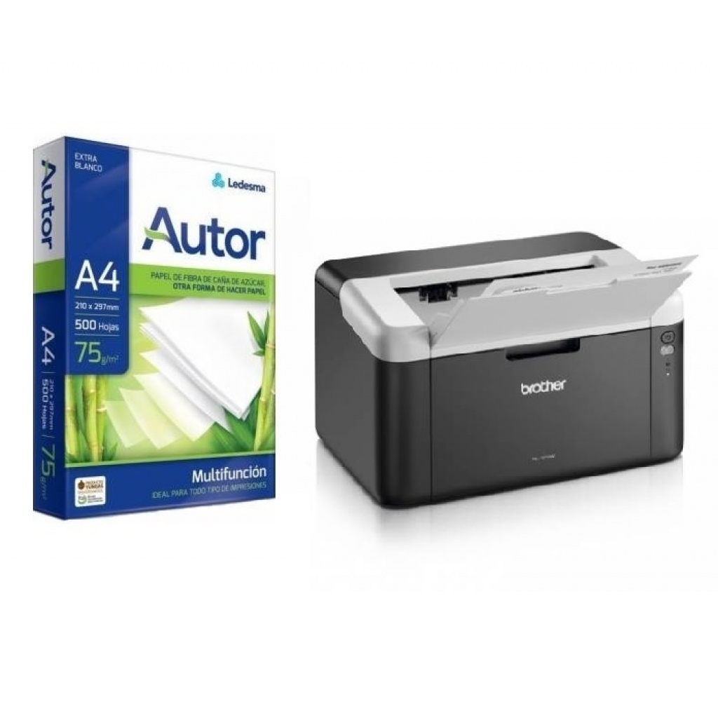Impresora Brother HL-1212W Monocromatica WiFi + Resma A4 Report