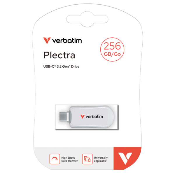 Pendrive Verbatim 256gb Plectra USB-C Flash Drive Blanco