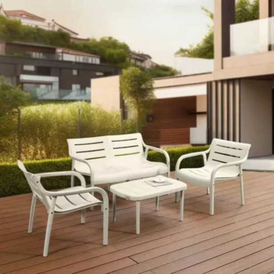 JUEGO DE LIVING ESTILO LIBRE MODELO, COLOR BEIGE