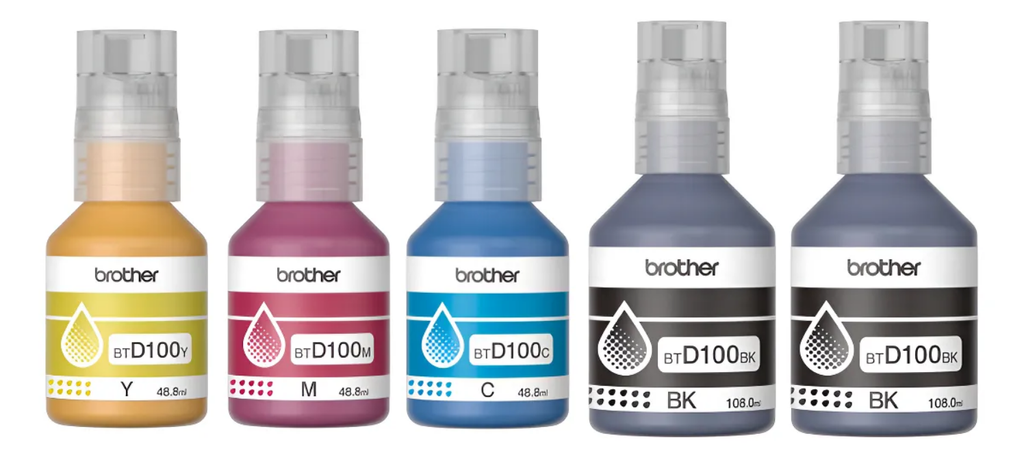 Combo Tintas Brother BTD100 Negro + Colores