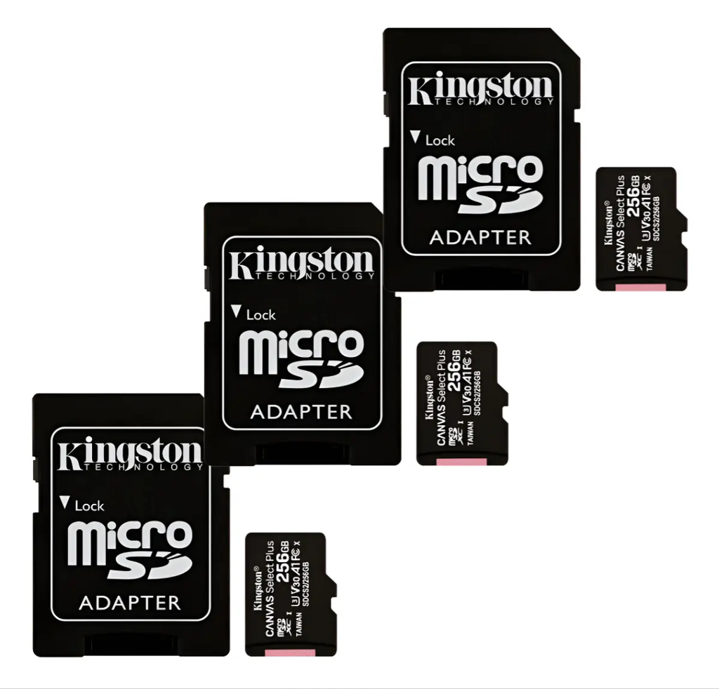 KIT Micro SD Kingston 256GB Canvas SDCS2/256GB x 3u PACK