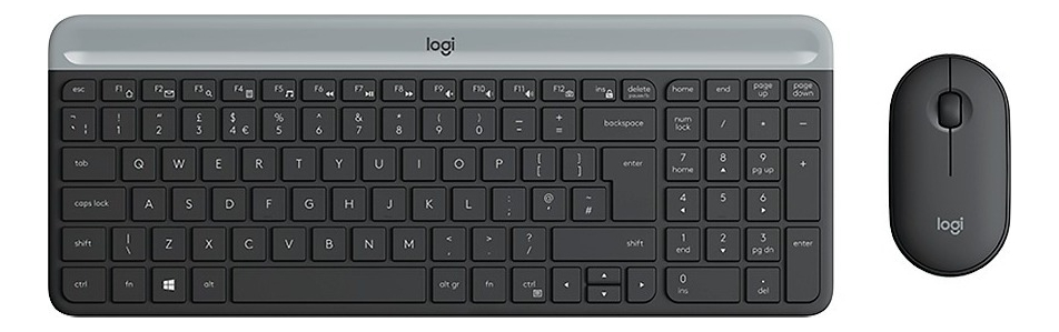 Teclado+Mouse Logitech Wir MK470 Slim Black 920-009266