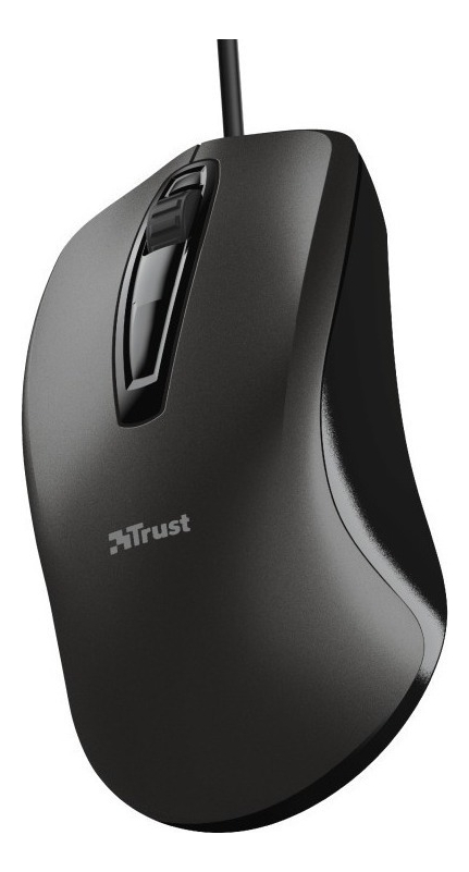 Mouse Trust Carve Óptico Negro C/Cable