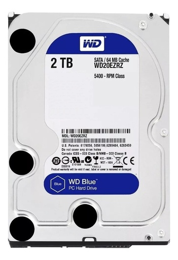 [718037840222] Disco Rigido 2tb Hdd Western Digital 2tb Sata 3 64mb Blue