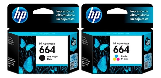 [COMBOHP664] Combo Cartuchos Hp 664 Negro + Tricolor