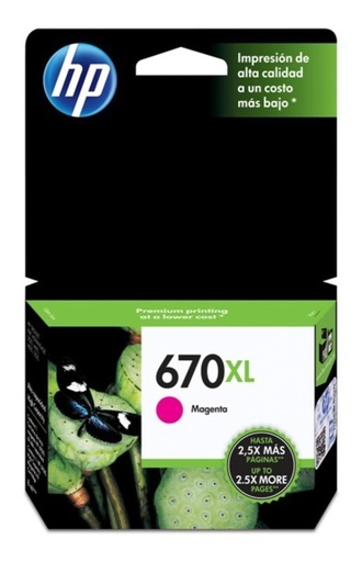 [886112670047] Cartucho Hp 670xl Original Magenta CZ119AL