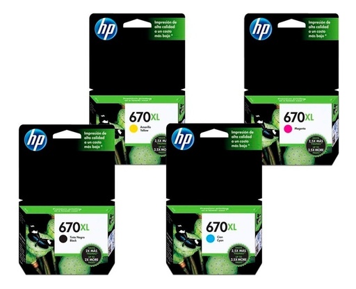 [COMBOHP670XL] Combo Cartucho Original Hp 670xl