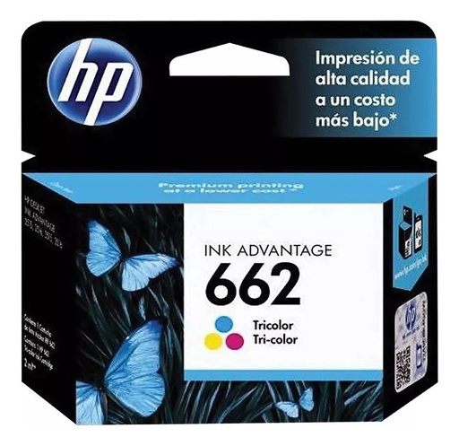 [886112670122] Cartucho Hp 662 Tricolor CZ106AL